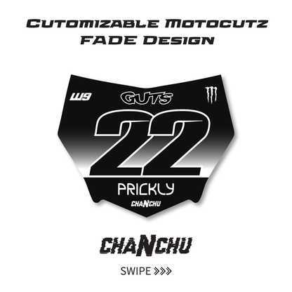 Customizable Motocutz FADE Number Plate Decal - Made to order (Copy)