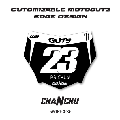 Customizable Motocutz Edge style front number plate sticker - Made to order