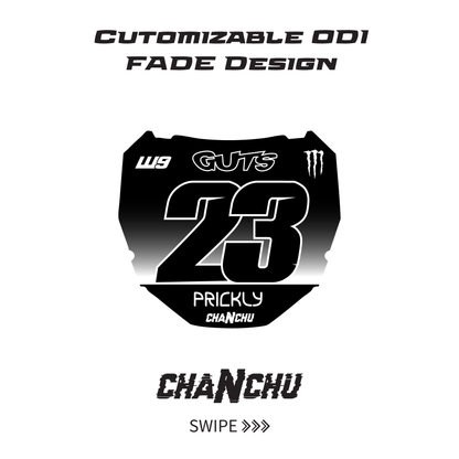 Customizable ODI FADE Number Plate Decal - Made to order
