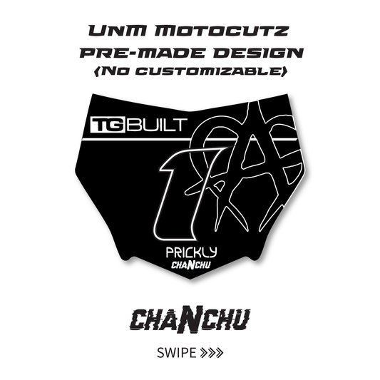 UnM Motocutz pre-made front number plate sticker - Made to order