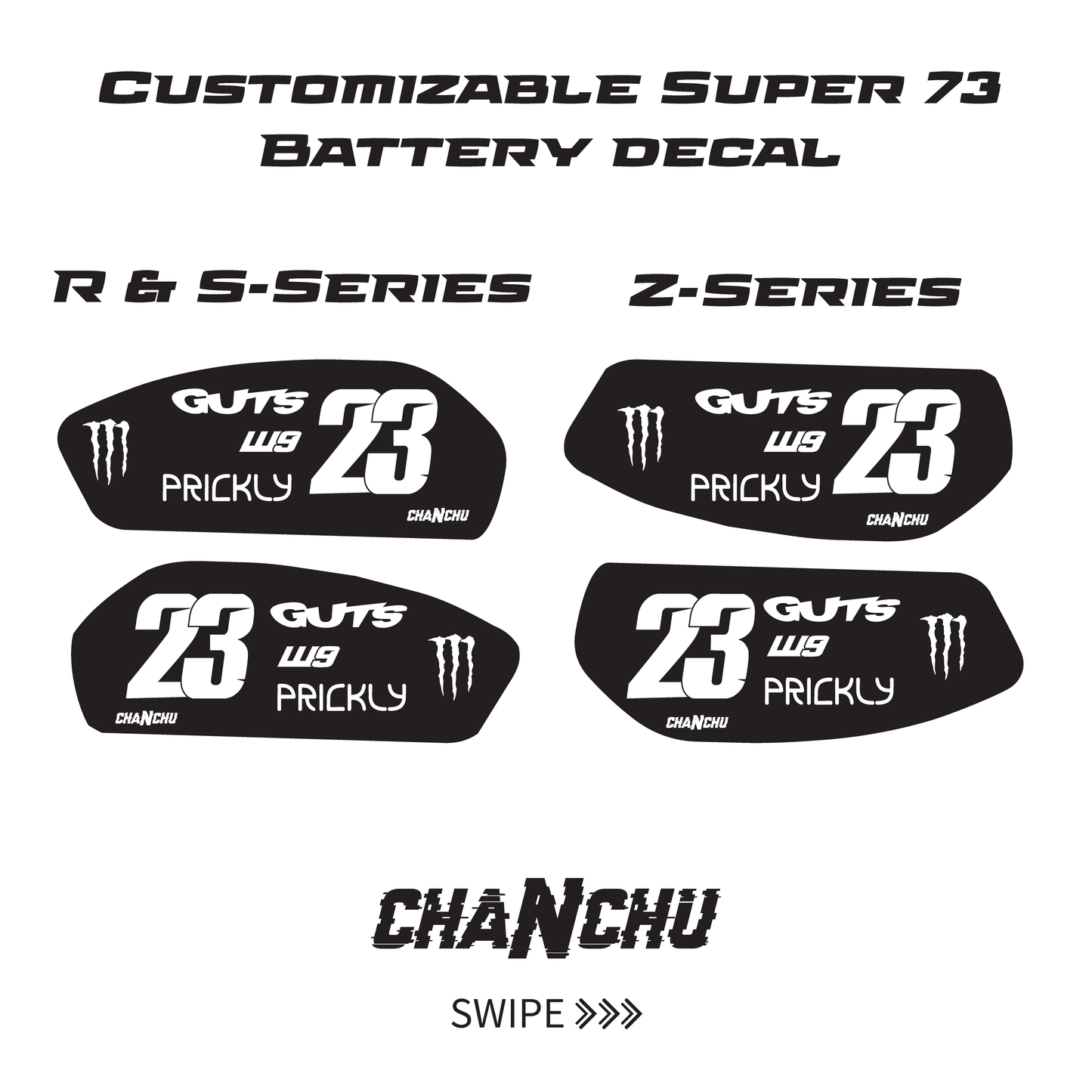 Customizable Super 73 Battery decal - Made to order