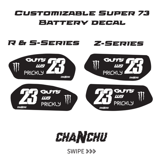 Customizable Super 73 Battery decal - Made to order